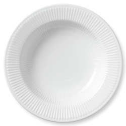 Royal Copenhagen hvid Riflet dyb tallerken 30 cm