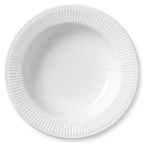 Royal Copenhagen hvid Riflet dyb tallerken 30 cm