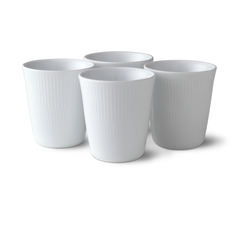Royal Copenhagen Hvid Riflet termokrus 29 cl 4 stk