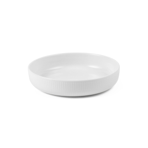 Royal Copenhagen Hvid Riflet rundt ovnfast fad �18,5 cm