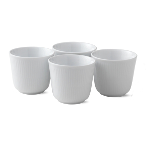 Royal Copenhagen hvid Riflet termokrus 26 cl 4 stk
