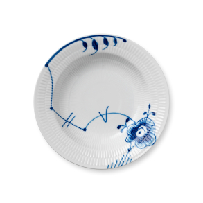 Royal Copenhagen Bl� Mega Riflet dyb tallerken med kant 21 cm