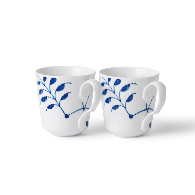 Royal Copenhagen Bl� Mega Riflet krus 2 stk. 28 cl