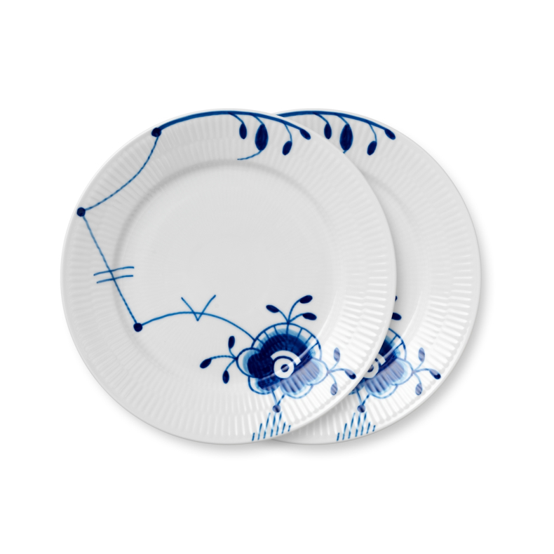 Royal Copenhagen Bl� Mega Riflet tallerken 22 cm 2 stk.