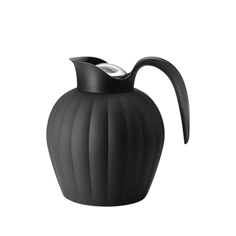 Georg Jensen Bernadotte termokande sort med trykknap 0,8 liter