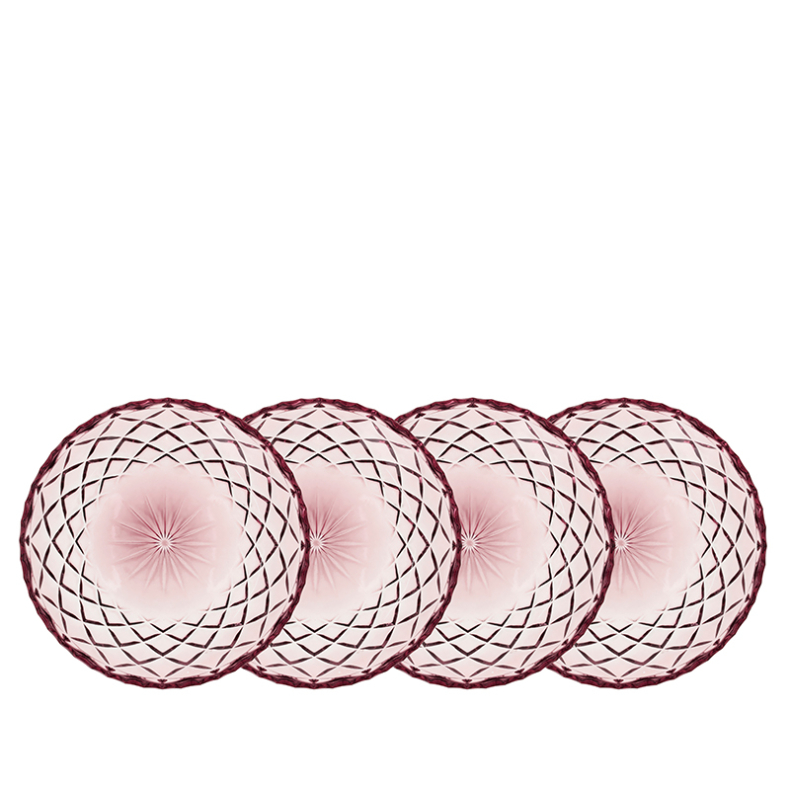 Lyngby Glas Sorrento asiet pink 16 cm 4 stk.