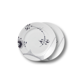 Royal Copenhagen Sort Mega Riflet tallerken � 22 cm 2 stk
