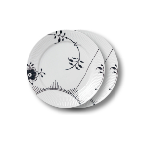 Royal Copenhagen Sort Mega Riflet tallerken � 27 cm 2 stk