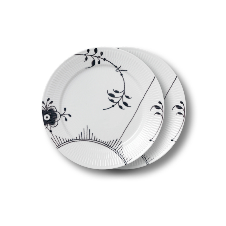 Royal Copenhagen Sort Mega Riflet tallerken � 27 cm 2 stk