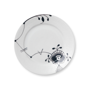 Royal Copenhagen Sort Mega Riflet nr 6 tallerken � 22 cm