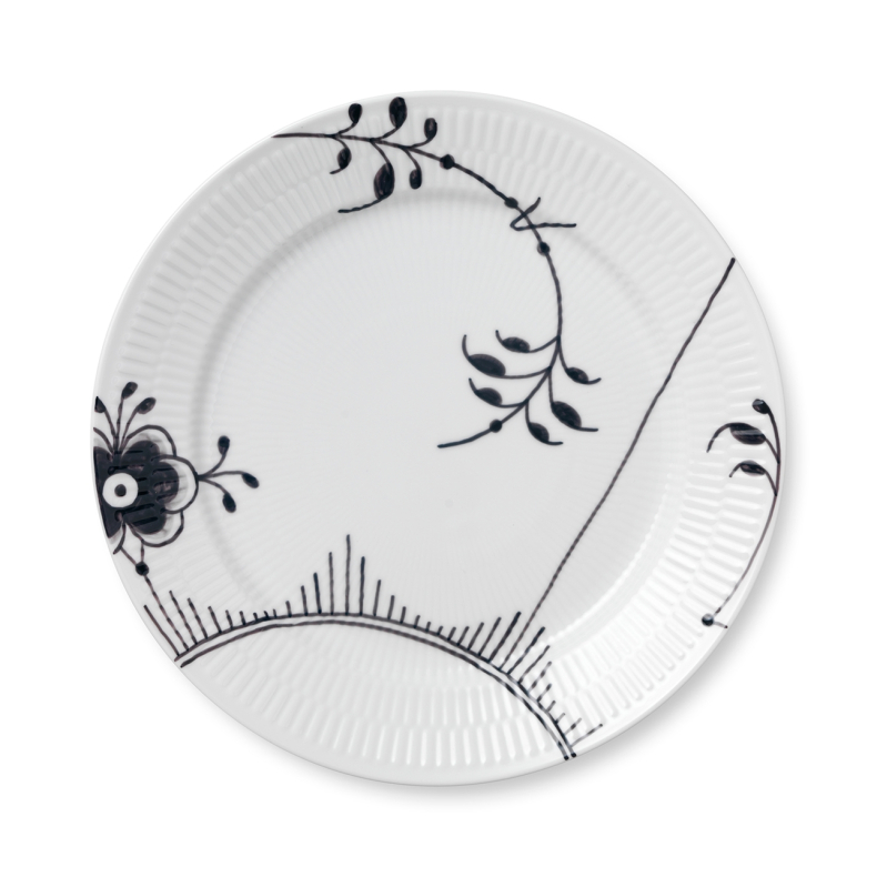 Royal Copenhagen Sort Mega Riflet nr 2 tallerken � 27 cm