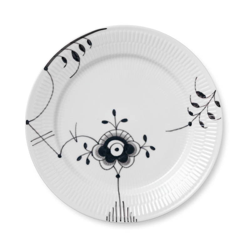 Royal Copenhagen Sort Mega Riflet tallerken � 27 cm