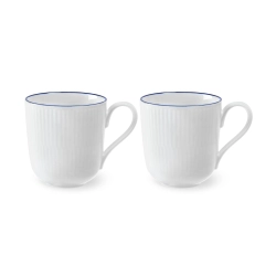 Royal Copenhagen Blue Line krus hvid/bl� 28 cl 2 Stk.