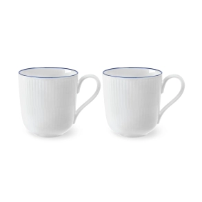 Royal Copenhagen Blue Line krus hvid/bl� 28 cl 2 Stk.