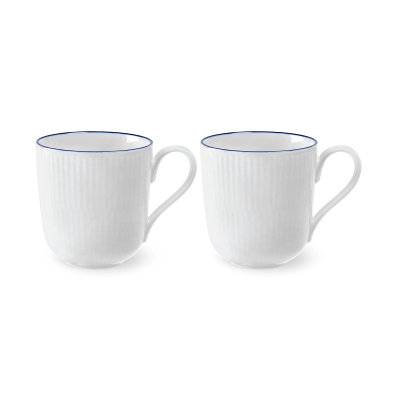 Royal Copenhagen Blue Line krus hvid/bl� 28 cl 2 Stk.
