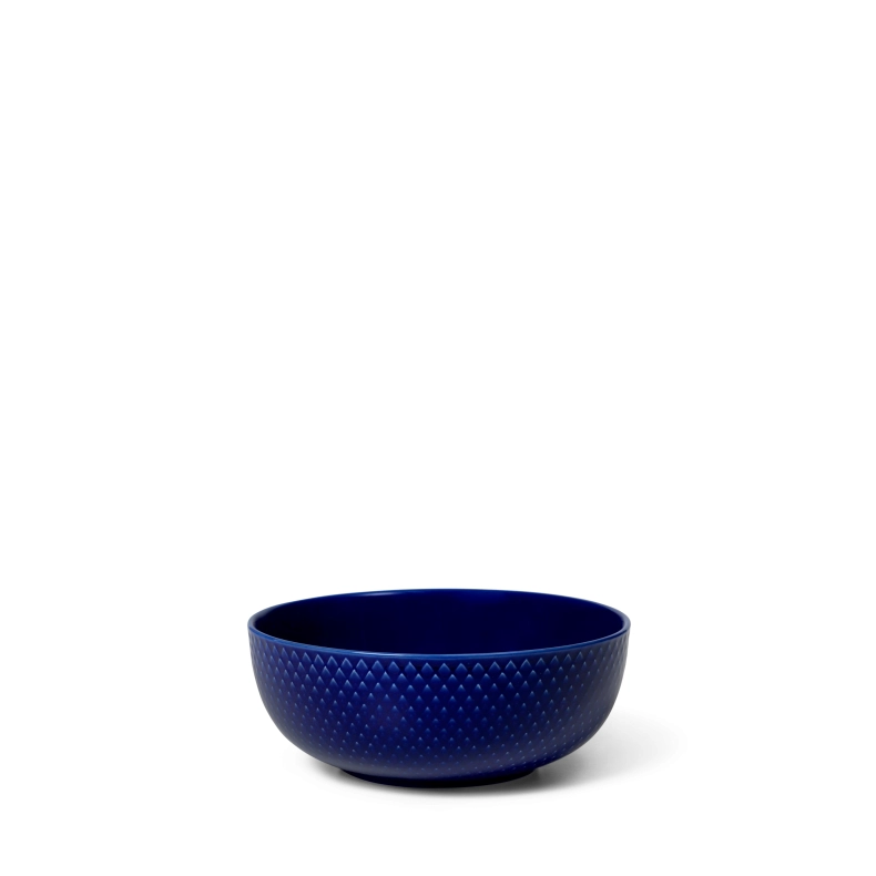 Lyngby Porcel�n Rhombe Color sk�l m�rk bl� 15,5 cm
