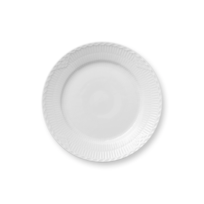 Royal Copenhagen Hvid Halvblonde flad tallerken 19 cm