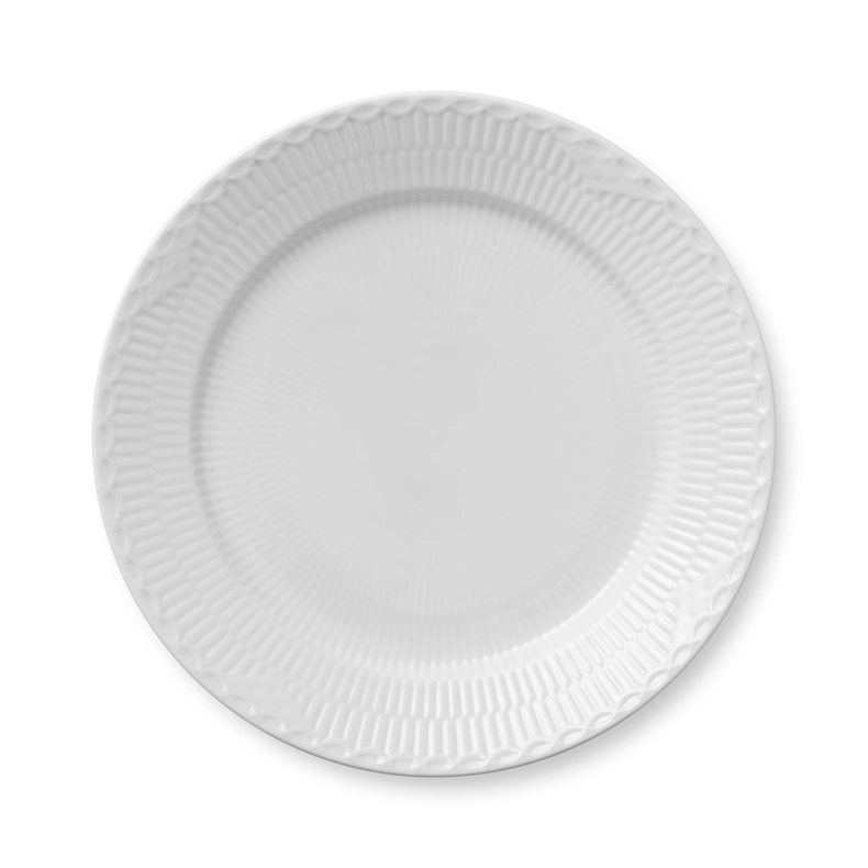 Royal Copenhagen Hvid Halvblonde flad tallerken � 27 cm
