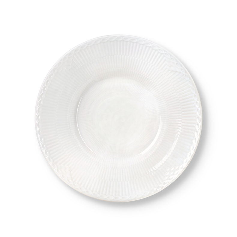 Royal Copenhagen Hvid Halvblonde dyb tallerken � 24 cm