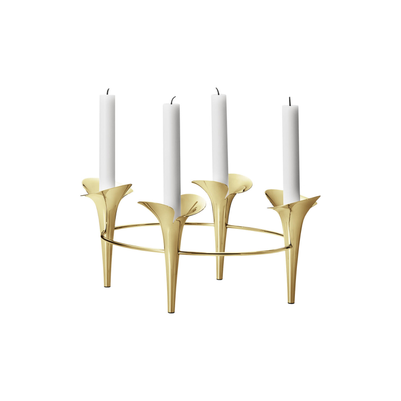Georg Jensen Bloom Botanica lysestage forgyldt