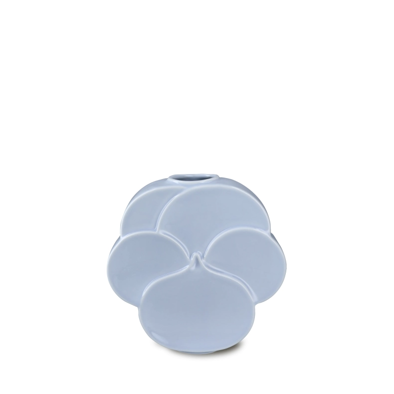 Lyngby Porcel�n Flower stedmoderblomst vase lysebl� H 17 cm