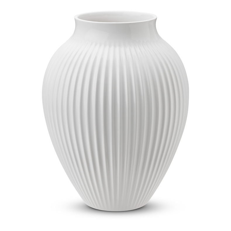 Knabstrup Keramik Ripple vase hvid H20 cm