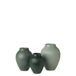 Knabstrup Keramik Ripple mat mini vase grn 3 stk.