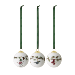 K�hler Hammersh�i Jul julekugle �6 cm hvid m. deko