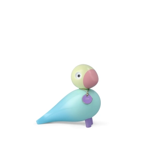 Kay Bojesen Story Birds Gl�de sangfugl lysebl� H 15,5 cm