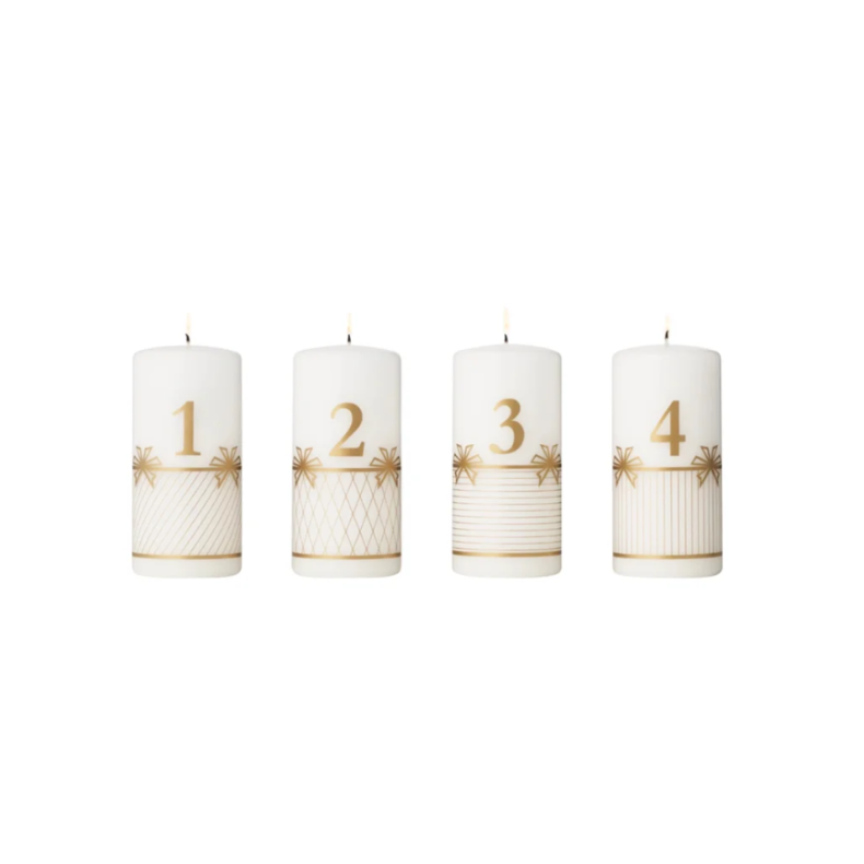 Georg Jensen Adventslys 2025 Med Guldtryk � 4 stk