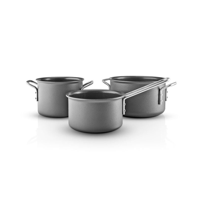 Eva Trio Grey Line grydest gr 3 stk 1,8 liter, 2,5 liter, 3,8 liter