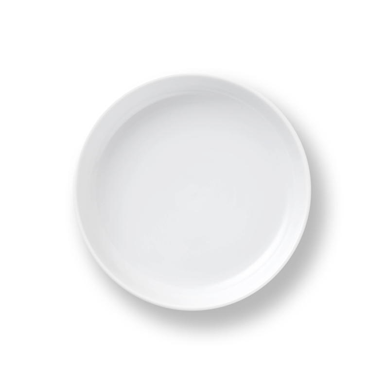 Royal Copenhagen Hvid Riflet rundt ovnfast fad �18,5 cm