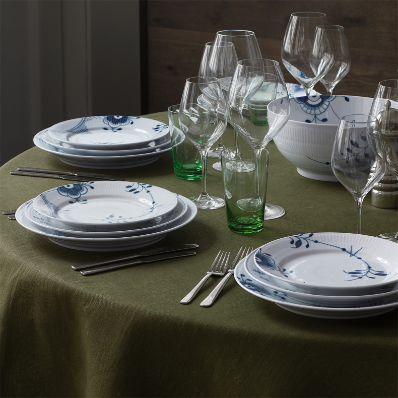 Royal Copenhagen Bl� Mega Riflet nr. 2 tallerken 22 cm