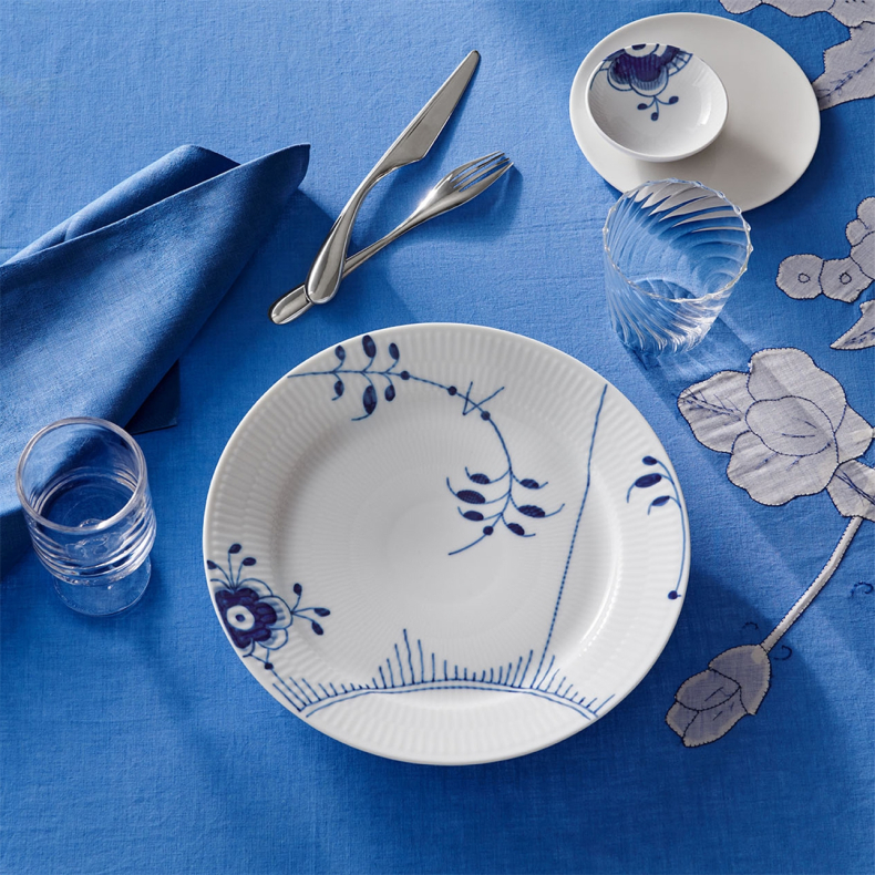 Royal Copenhagen Bl� Mega Riflet nr. 2 tallerken 27 cm