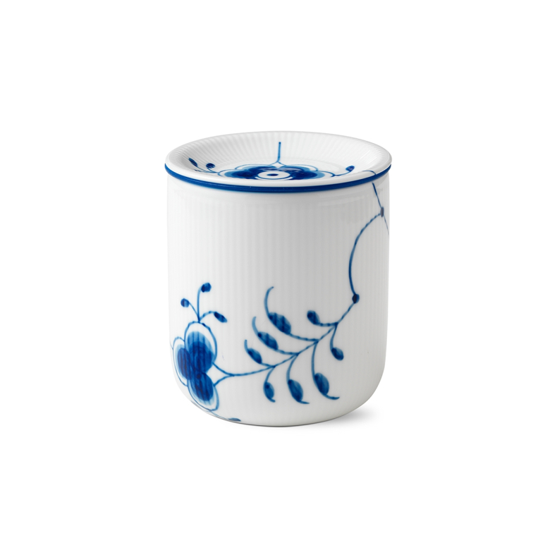 Royal Copenhagen Bl� Mega Riflet opbevaringskrukke mellem