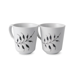 Royal Copenhagen Sort Mega Riflet krus 2 stk 38 cl