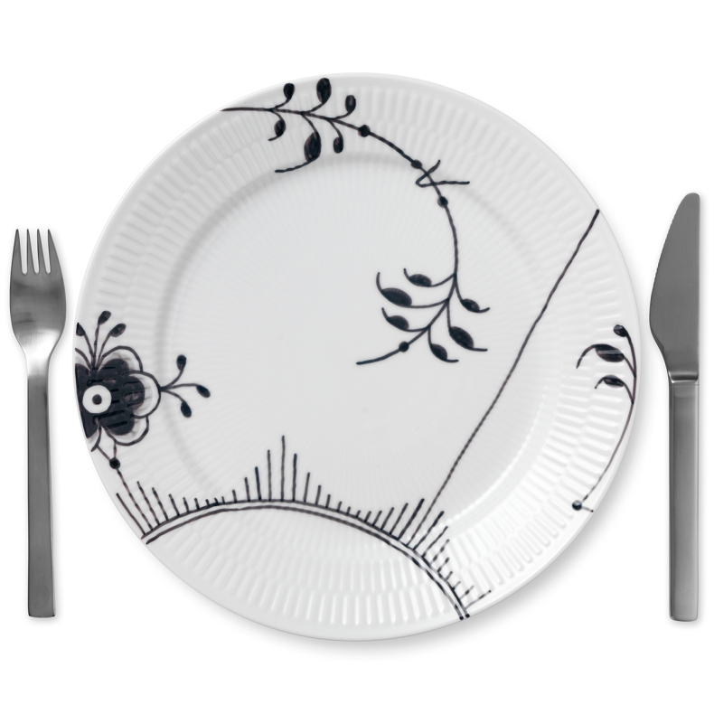 Royal Copenhagen Sort Mega Riflet nr 2 tallerken � 27 cm