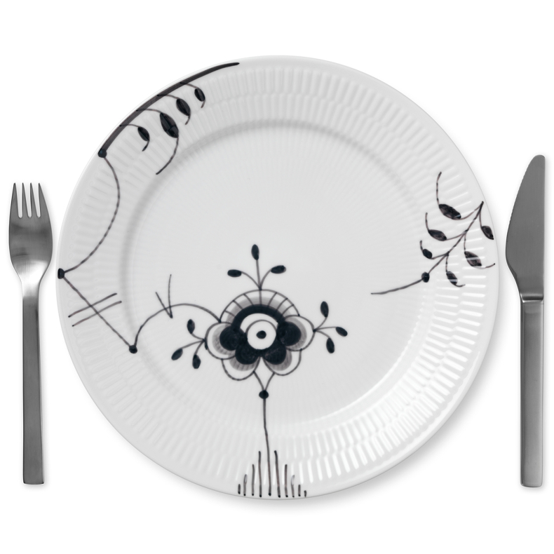 Royal Copenhagen Sort Mega Riflet tallerken � 27 cm