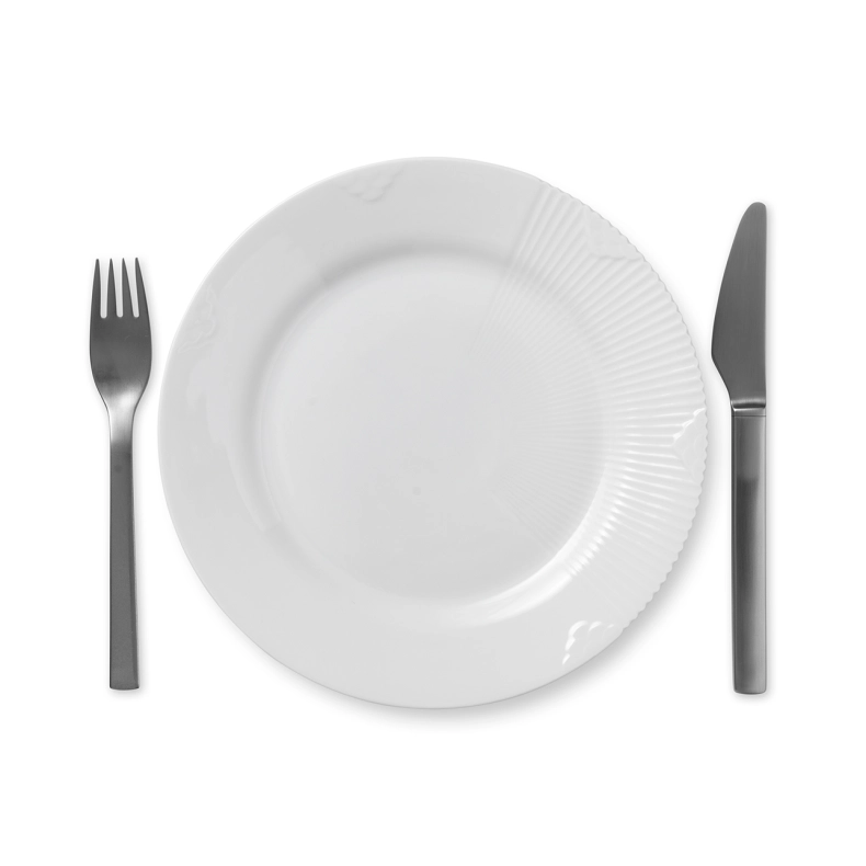 Royal Copenhagen Hvid Elements flad tallerken 22 cm