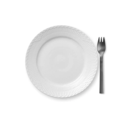 Royal Copenhagen Hvid Halvblonde flad tallerken 19 cm