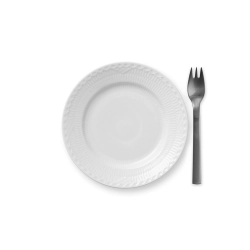 Royal Copenhagen Hvid Halvblonde flad tallerken � 17 cm