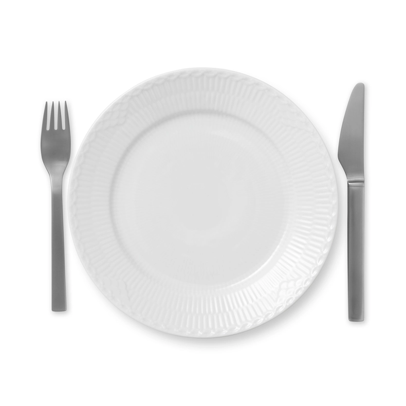 Royal Copenhagen Hvid Halvblonde flad tallerken � 22 cm