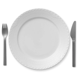 Royal Copenhagen Hvid Halvblonde flad tallerken � 27 cm