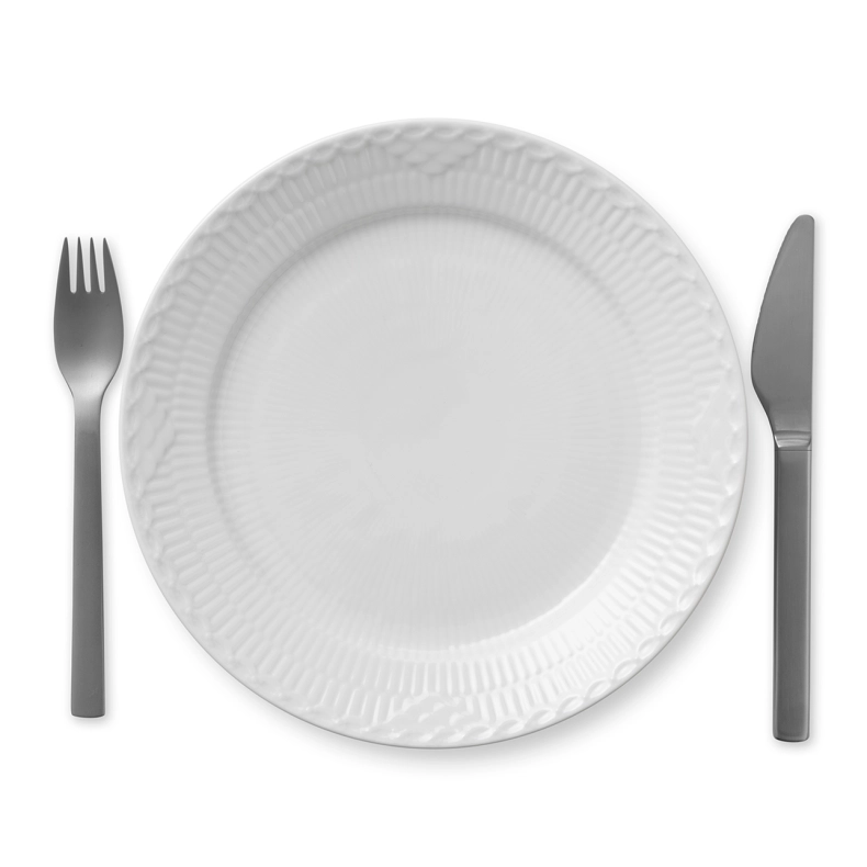 Royal Copenhagen Hvid Halvblonde tallerken � 25 cm