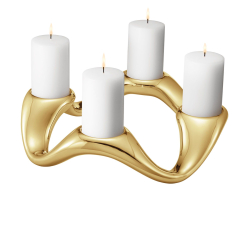Georg Jensen Cobra Rund Lysestage Guldbelagt