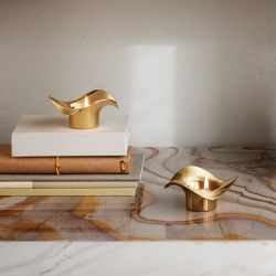 Georg Jensen Cobra fyrfadsstager guld 2 stk