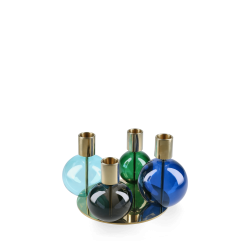 Holmegaard Bubble 4-armet Lysestage 17,5 cm bl/grn