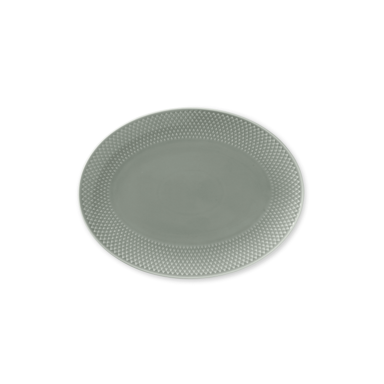 Lyngby Porceln Rhombe Earth Ovalt Serveringsfad 28,5x21,5 cm