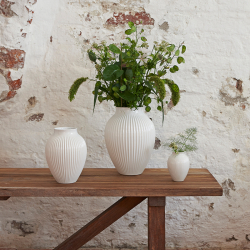 Knabstrup Keramik Ripple vase hvid H20 cm