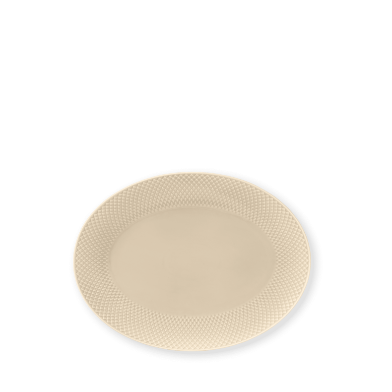 Lyngby Porceln Rhombe Earth Ovalt Serveringsfad 35x26,5 cm Marble